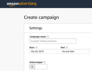 Creating an Amazon Ad